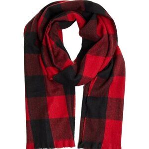 Torrid Womens NWT Fall Vibes Buffalo Check Plaid Red Black Oblong Blanket Scarf